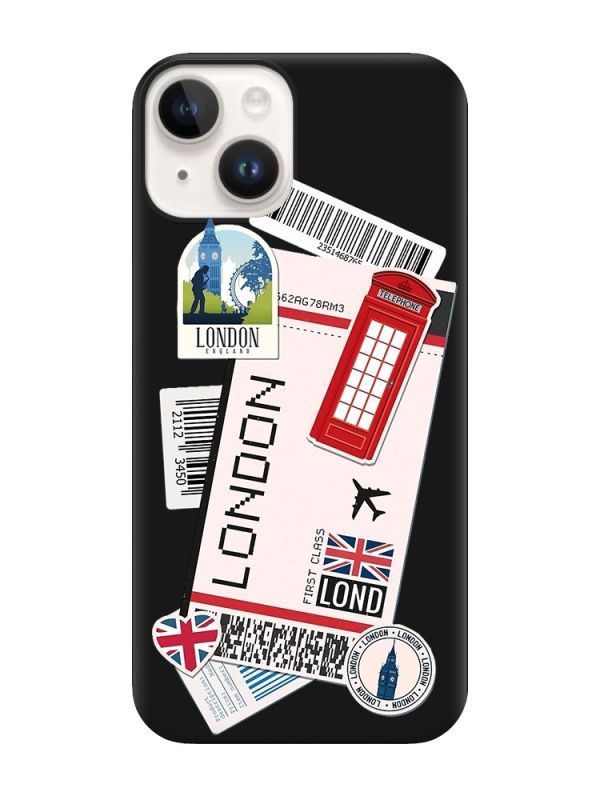Матовий чорний чохол на Apple iPhone 14 :: Подорожі. Лондон (принт 326)