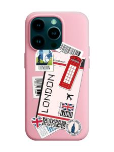 Матовий рожевий чохол на Apple iPhone 14 Pro :: Подорожі. Лондон (принт 326)