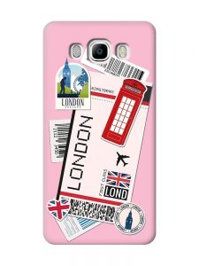 Матовий рожевий чохол на Samsung Galaxy J7(2016) J710 :: Подорожі. Лондон (принт 326)
