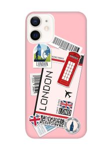 Матовий рожевий чохол на Apple iPhone 12 / 12 Pro (6.1) :: Подорожі. Лондон (принт 326)