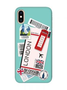 Матовий бірюзовий чохол на iPhone XS MAX :: Подорожі. Лондон (принт 326)