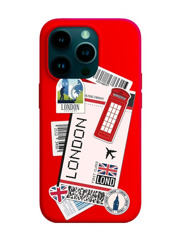 Матовий червоний чохол на Apple iPhone 14 Pro :: Подорожі. Лондон (принт 326)