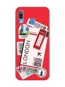 Матовий червоний чохол на Samsung Galaxy A30 (2019) / A20 (2019) :: Подорожі. Лондон (принт 326)