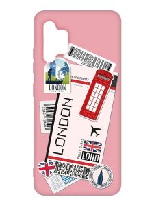 Матовий рожевий чохол на Samsung Galaxy A32 :: Подорожі. Лондон (принт 326)