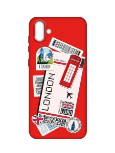 Матовий червоний чохол на Samsung Galaxy A04 :: Подорожі. Лондон (принт 326)