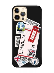 Матовий чорний чохол на Apple iPhone 12 Pro Max :: Подорожі. Лондон (принт 326)