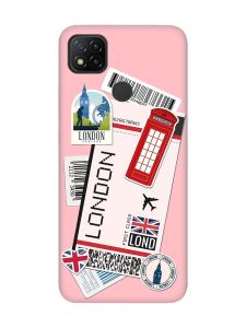 Матовий рожевий чохол на Xiaomi Redmi 9C/10A :: Подорожі. Лондон (принт 326)