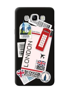 Матовий чорний чохол на Samsung Galaxy J7(2016) J710 :: Подорожі. Лондон (принт 326)