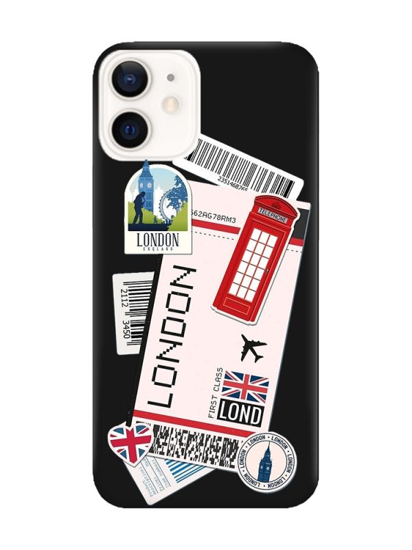Матовий чорний чохол на Apple iPhone 12 / 12 Pro (6.1) :: Подорожі. Лондон (принт 326)