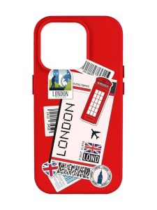 Матовий червоний чохол на Apple iPhone 14 Pro Max :: Подорожі. Лондон (принт 326)