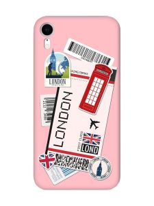 Матовий рожевий чохол на Apple iPhone XR :: Подорожі. Лондон (принт 326)