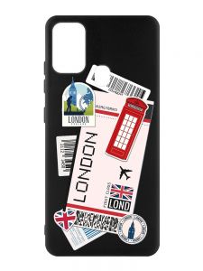 Матовий чорний чохол на Samsung Galaxy M30s/M21 :: Подорожі. Лондон (принт 326)