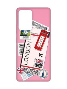 Матовий рожевий чохол на Samsung Galaxy A52 :: Подорожі. Лондон (принт 326)