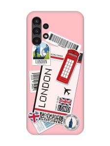 Матовий рожевий чохол на Samsung A13 4G :: Подорожі. Лондон (принт 326)