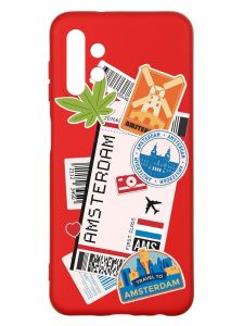 Матовий червоний чохол на Samsung A13 4G :: Подорожі. Амстердам (принт 327)