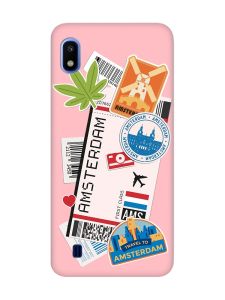 Матовий рожевий чохол на Samsung Galaxy A10 (2019) A105 :: Подорожі. Амстердам (принт 327)