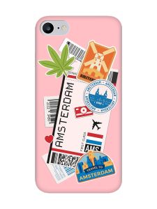 Матовий рожевий чохол на iPhone 7 / 8 :: Подорожі. Амстердам (принт 327)