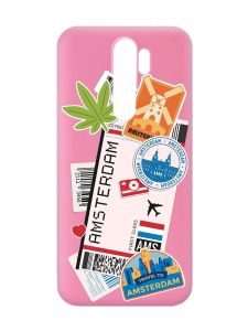 Матовий рожевий чохол на Xiaomi Redmi Note 8 Pro :: Подорожі. Амстердам (принт 327)