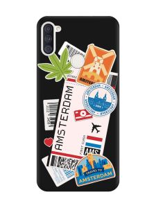 Матовий чорний чохол на Samsung Galaxy A11 :: Подорожі. Амстердам (принт 327)