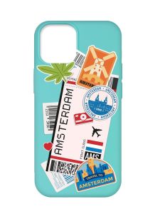 Матовий бірюзовий чохол на Apple iPhone 12 Pro Max :: Подорожі. Амстердам (принт 327)