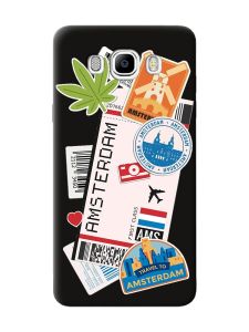 Матовий чорний чохол на Samsung Galaxy J7(2016) J710 :: Подорожі. Амстердам (принт 327)