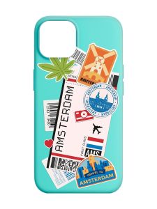 Матовий бірюзовий чохол на Apple iPhone 14 :: Подорожі. Амстердам (принт 327)