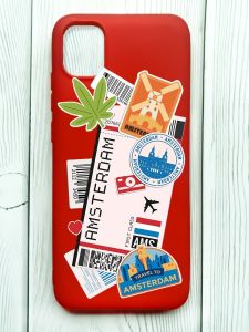 Матовий червоний чохол на Samsung Galaxy A04E/A042 :: Подорожі. Амстердам (принт 327)