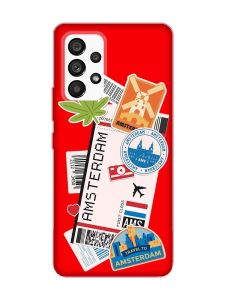 Матовий червоний чохол на Samsung Galaxy A53 4G/5G :: Подорожі. Амстердам (принт 327)