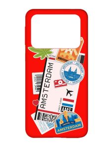 Матовий червоний чохол на Xiaomi Poco X4 Pro 5G :: Подорожі. Амстердам (принт 327)