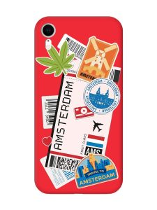 Матовий червоний чохол на Apple iPhone XR :: Подорожі. Амстердам (принт 327)