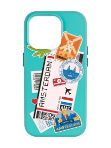 Матовий бірюзовий чохол на Apple iPhone 14 Pro Max :: Подорожі. Амстердам (принт 327)