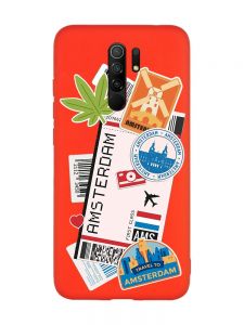 Матовий червоний чохол на Xiaomi Redmi Note 8 Pro :: Подорожі. Амстердам (принт 327)