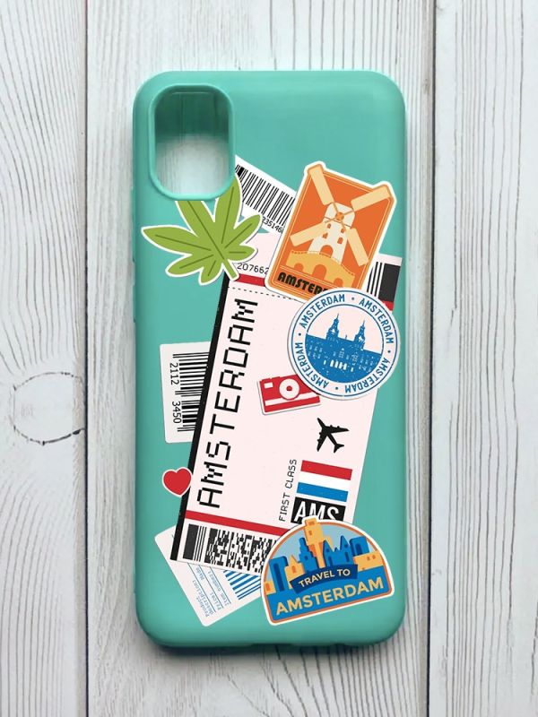 Матовий бірюзовий чохол на Samsung Galaxy A04E / A042 :: Подорожі. Амстердам (принт 327)