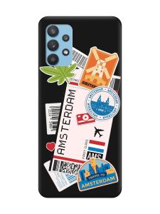 Матовий чорний чохол на Samsung Galaxy A32 :: Подорожі. Амстердам (принт 327)