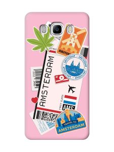 Матовий рожевий чохол на Samsung Galaxy J7(2016) J710 :: Подорожі. Амстердам (принт 327)