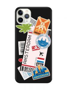 Матовий чорний чохол на iPhone 11 Pro Max (6.5) :: Подорожі. Амстердам (принт 327)