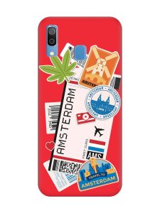 Матовий червоний чохол на Samsung Galaxy A30 (2019) / A20 (2019) :: Подорожі. Амстердам (принт 327)