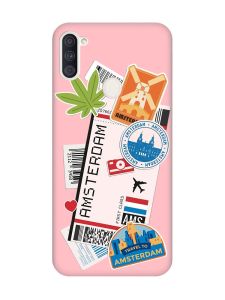 Матовий рожевий чохол на Samsung Galaxy A11 :: Подорожі. Амстердам (принт 327)