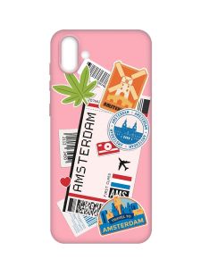 Матовий рожевий чохол на Samsung Galaxy A04 :: Подорожі. Амстердам (принт 327)