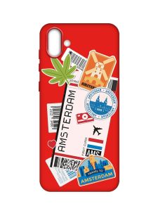 Матовий червоний чохол на Samsung Galaxy A04 :: Подорожі. Амстердам (принт 327)