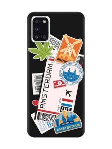 Матовий чорний чохол на Samsung Galaxy A31 :: Подорожі. Амстердам (принт 327)