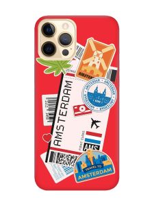 Матовий червоний чохол на Apple iPhone 12 Pro Max :: Подорожі. Амстердам (принт 327)