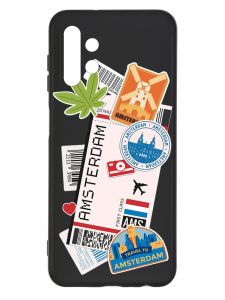 Матовий чорний чохол на Samsung Galaxy A13 4G :: Подорожі. Амстердам (принт 327)