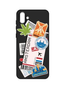 Матовий чорний чохол на Samsung Galaxy A04 :: Подорожі. Амстердам (принт 327)