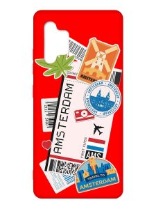 Матовий червоний чохол на Samsung Galaxy A32 :: Подорожі. Амстердам (принт 327)