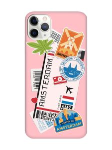 Матовий рожевий чохол на iPhone 11 Pro Max (6.5) :: Подорожі. Амстердам (принт 327)
