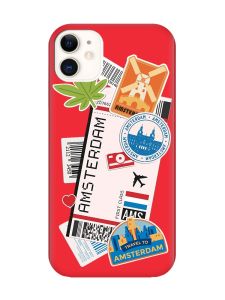 Матовий червоний чохол на Apple iPhone 11 (6.1) :: Подорожі. Амстердам (принт 327)