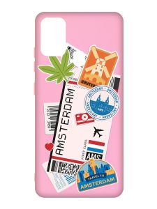 Матовий рожевий чохол на Samsung Galaxy M30s/M21 :: Подорожі. Амстердам (принт 327)