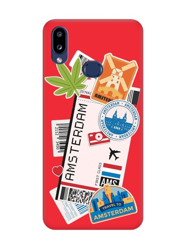 Матовий червоний чохол на Samsung Galaxy A10s (A107) :: Подорожі. Амстердам (принт 327)