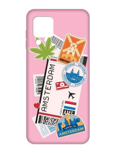 Матовий рожевий чохол на Samsung Galaxy A22 4G/M32/M22 :: Подорожі. Амстердам (принт 327)